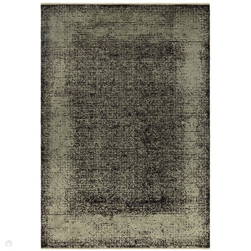 Elodie Modern Abstract Metallic Shimmer Bordered Overdyed Textured Soft-Touch Flatweave Sage Green/Black Rug-Asiatic Carpets-Rug Love - The Most Loved Rug Store